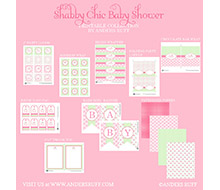 Shabby Chic Flowers Baby Shower Printables Collection